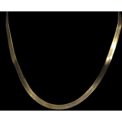Vintage Compatibles Gold Tone Herringbone Chain Necklace