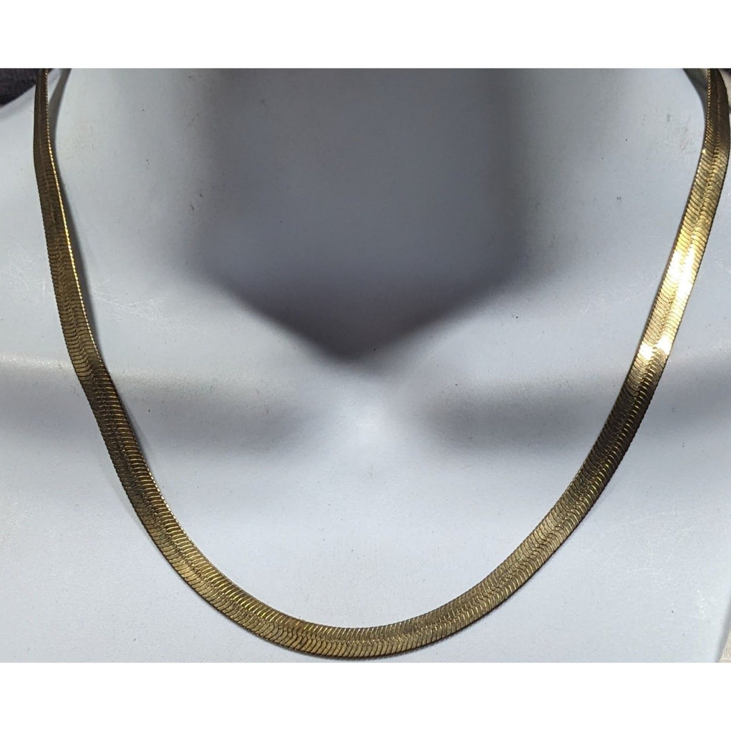 Vintage Compatibles Gold Tone Herringbone Chain Necklace
