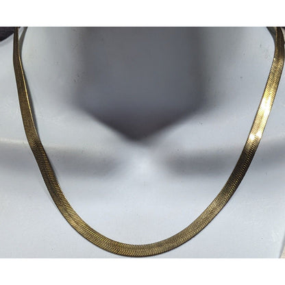 Vintage Compatibles Gold Tone Herringbone Chain Necklace