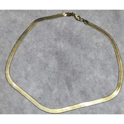 Vintage Compatibles Gold Tone Herringbone Chain Necklace