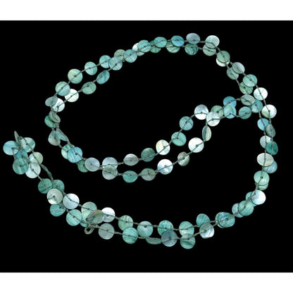 Beachy Mermaidcore Blue Shell Disc Beaded Necklace