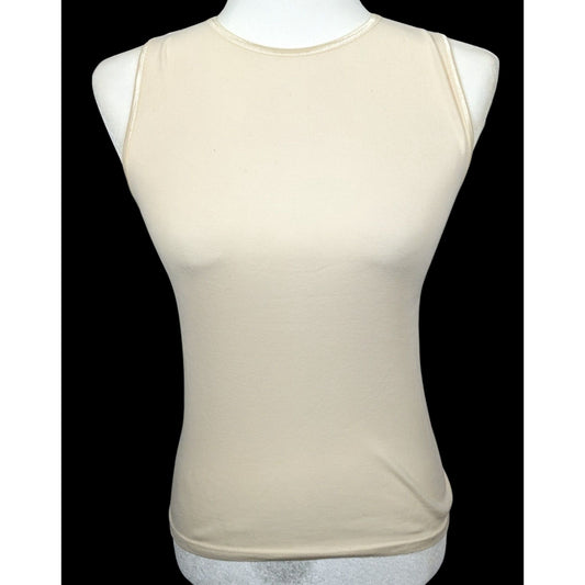 Rosette Cream Casual Sleeveless Cotton Top