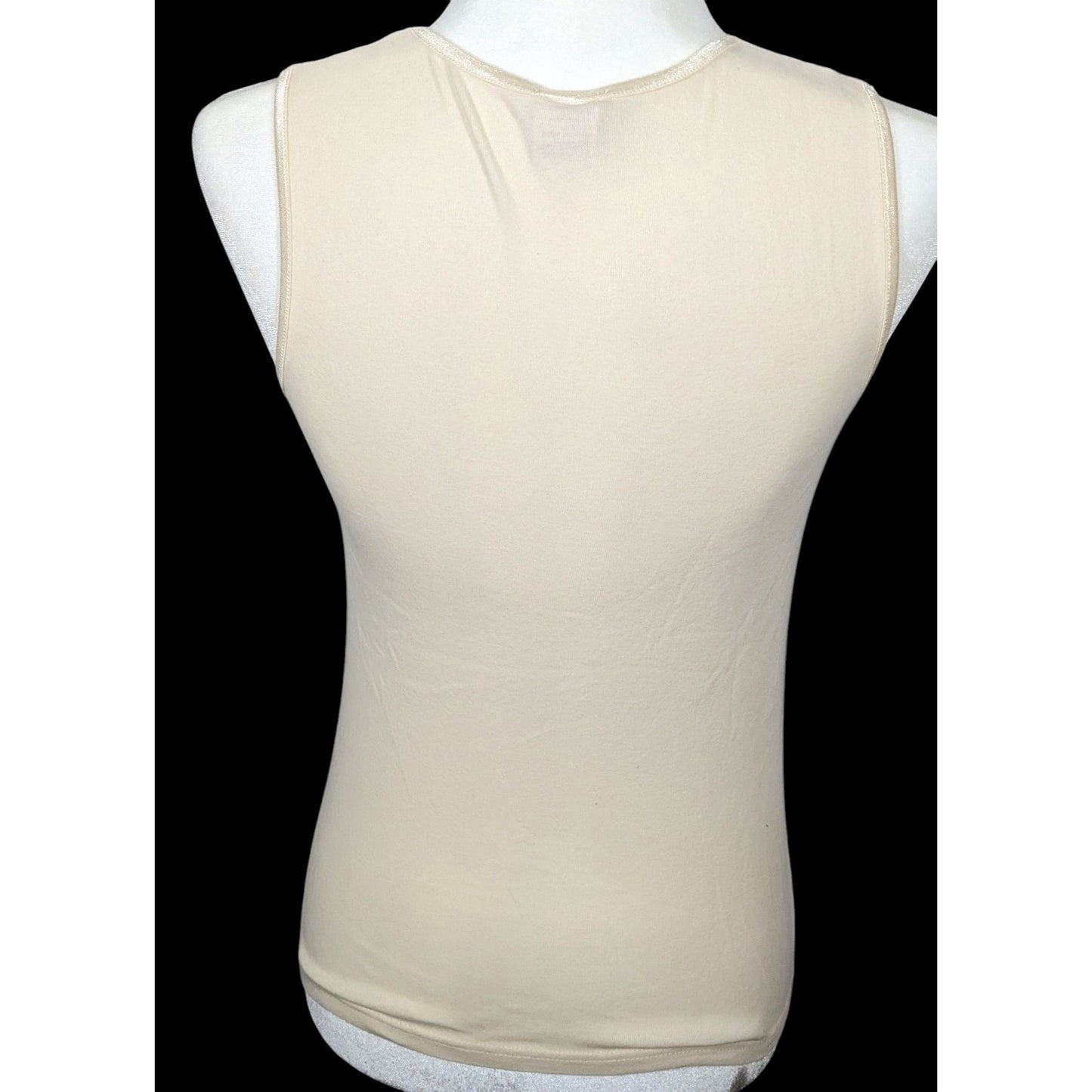 Rosette Cream Casual Sleeveless Cotton Top