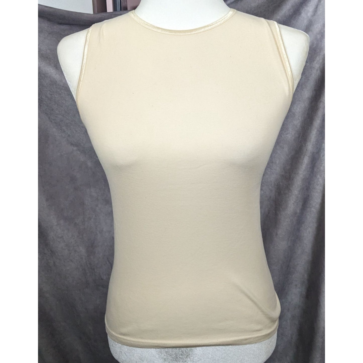 Rosette Cream Casual Sleeveless Cotton Top