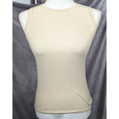 Rosette Cream Casual Sleeveless Cotton Top