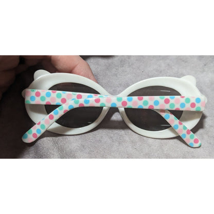 SoDorable Kids White And Pink Polka Dot Bow Sunglasses