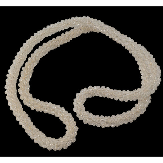 Clear Acrylic Beaded Rope Necklace Long Statement Layered Sparkle Jewelry