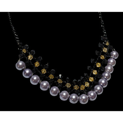 Gothic Pastel Purple Pearl Beaded Necklace