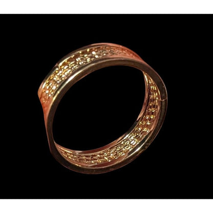 Gold Tone Rope Textured Fashion Ring Size 7