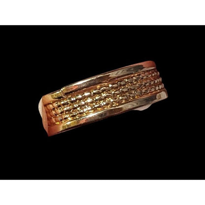 Gold Tone Rope Textured Fashion Ring Size 7