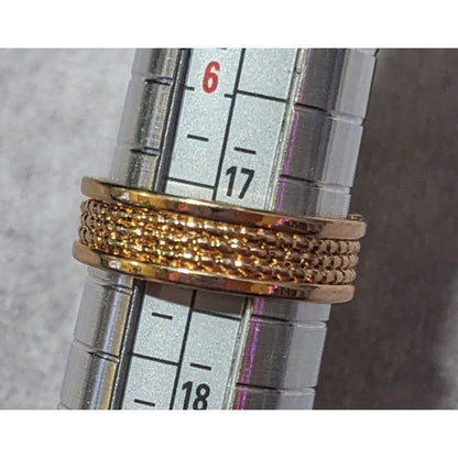 Gold Tone Rope Textured Fashion Ring Size 7