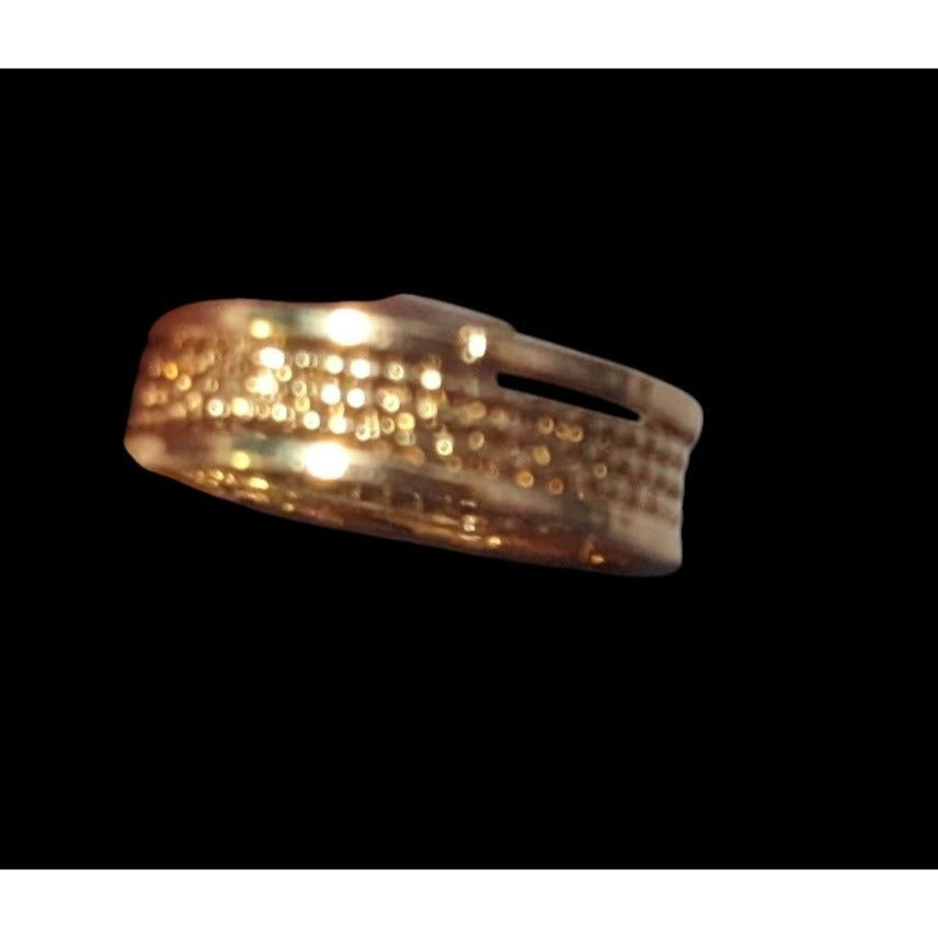 Gold Tone Rope Textured Fashion Ring Size 7