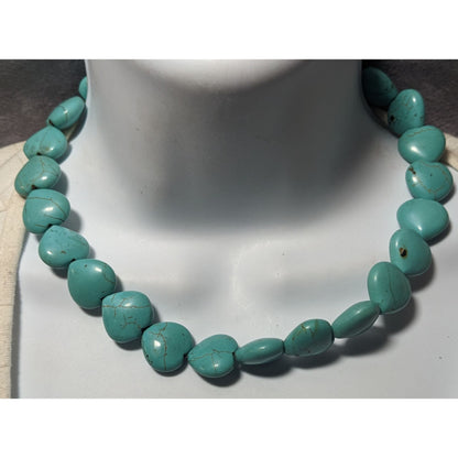 Handmade Sterling Turquoise Heart Beaded Necklace