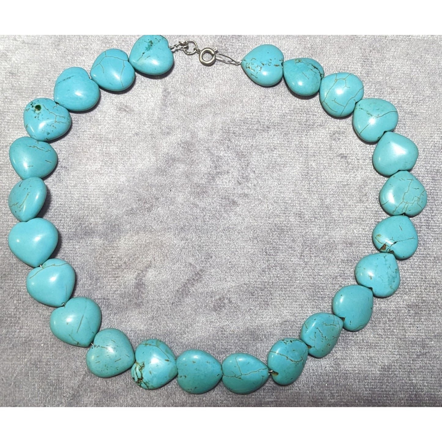 Handmade Sterling Turquoise Heart Beaded Necklace