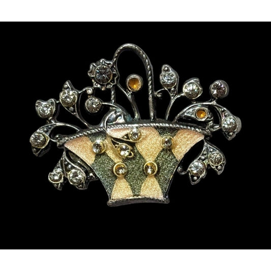 Vintage Catherine Popesco France Flower Basket Brooch