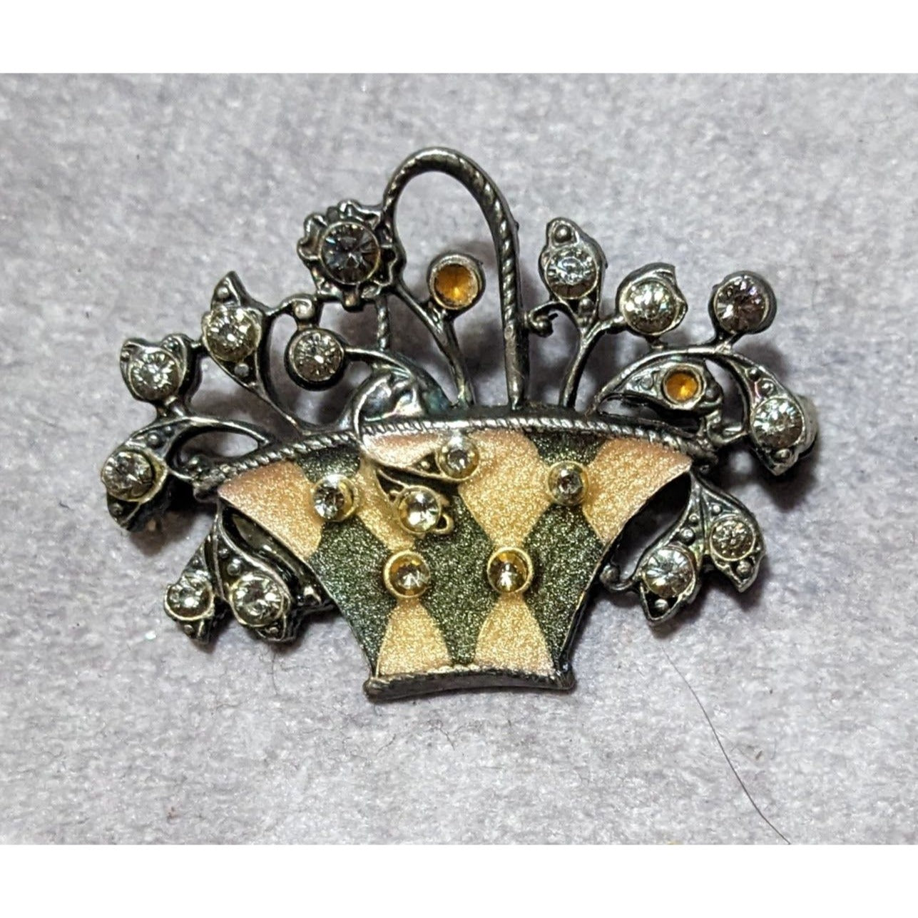 Vintage Catherine Popesco France Flower Basket Brooch