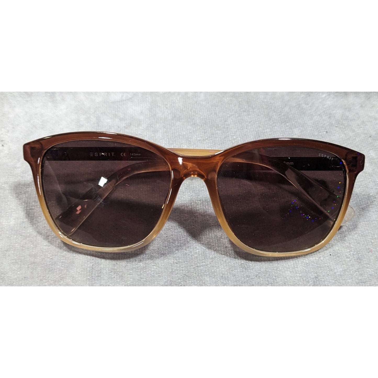 Esprit Brown Fade Retro Square Casual Sunglasses