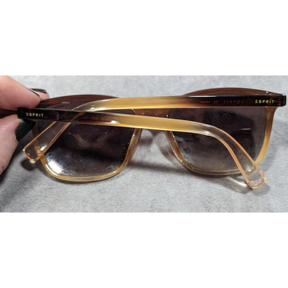Esprit Brown Fade Retro Square Casual Sunglasses