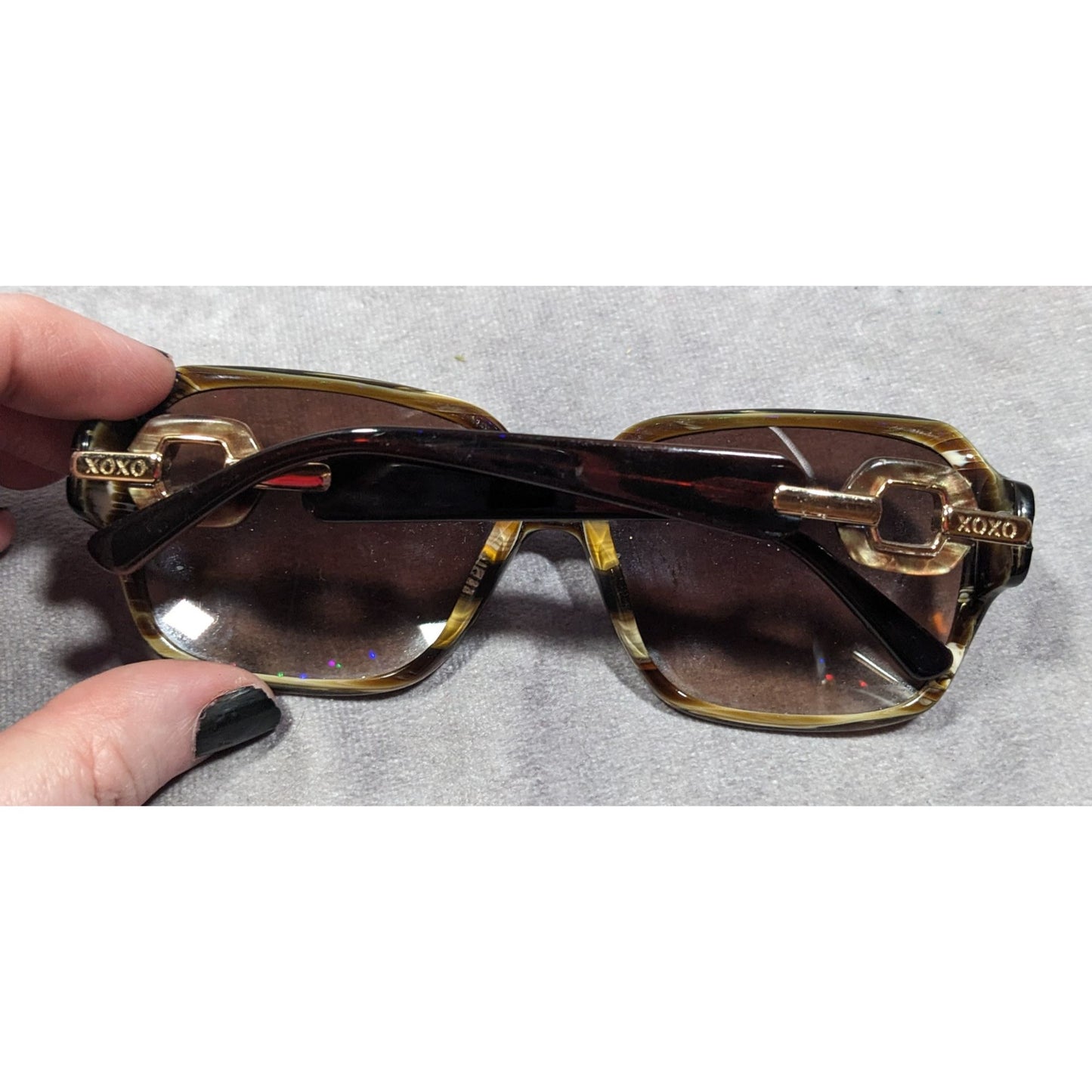 XOXO Retro Y2K Style Brown And Gold Sunglasses Model X2325