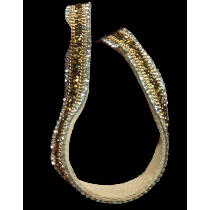 Vintage Boho Glam Rhinestone Beaded Suede Choker Necklace