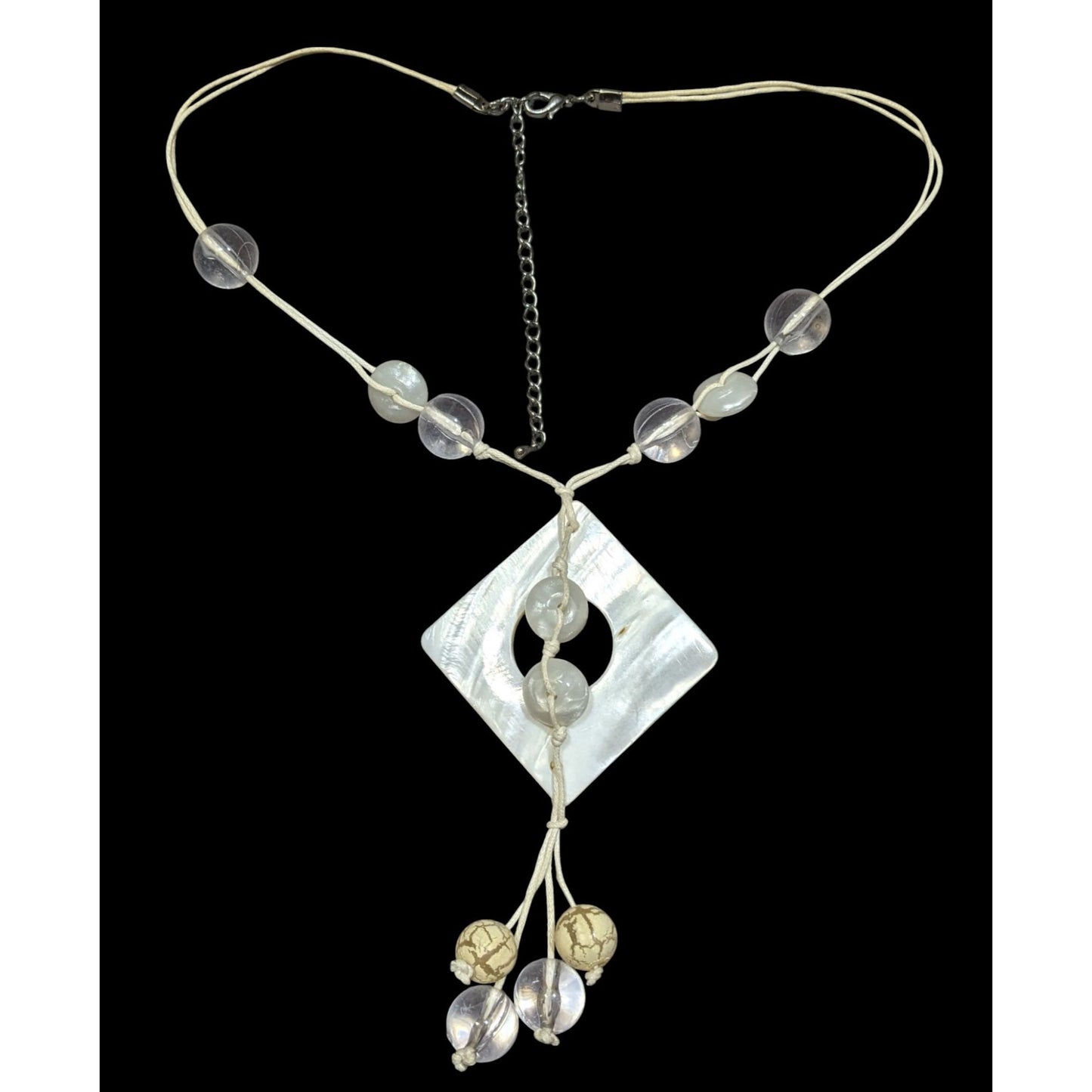 Mermaidcore Handmade Shell & Bead Pendant Necklace With Adjustable Chain