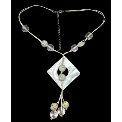 Mermaidcore Handmade Shell & Bead Pendant Necklace With Adjustable Chain
