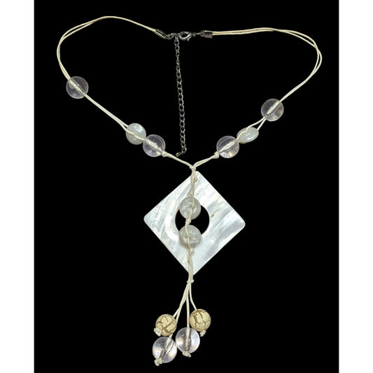 Mermaidcore Handmade Shell & Bead Pendant Necklace With Adjustable Chain