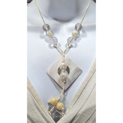 Mermaidcore Handmade Shell & Bead Pendant Necklace With Adjustable Chain