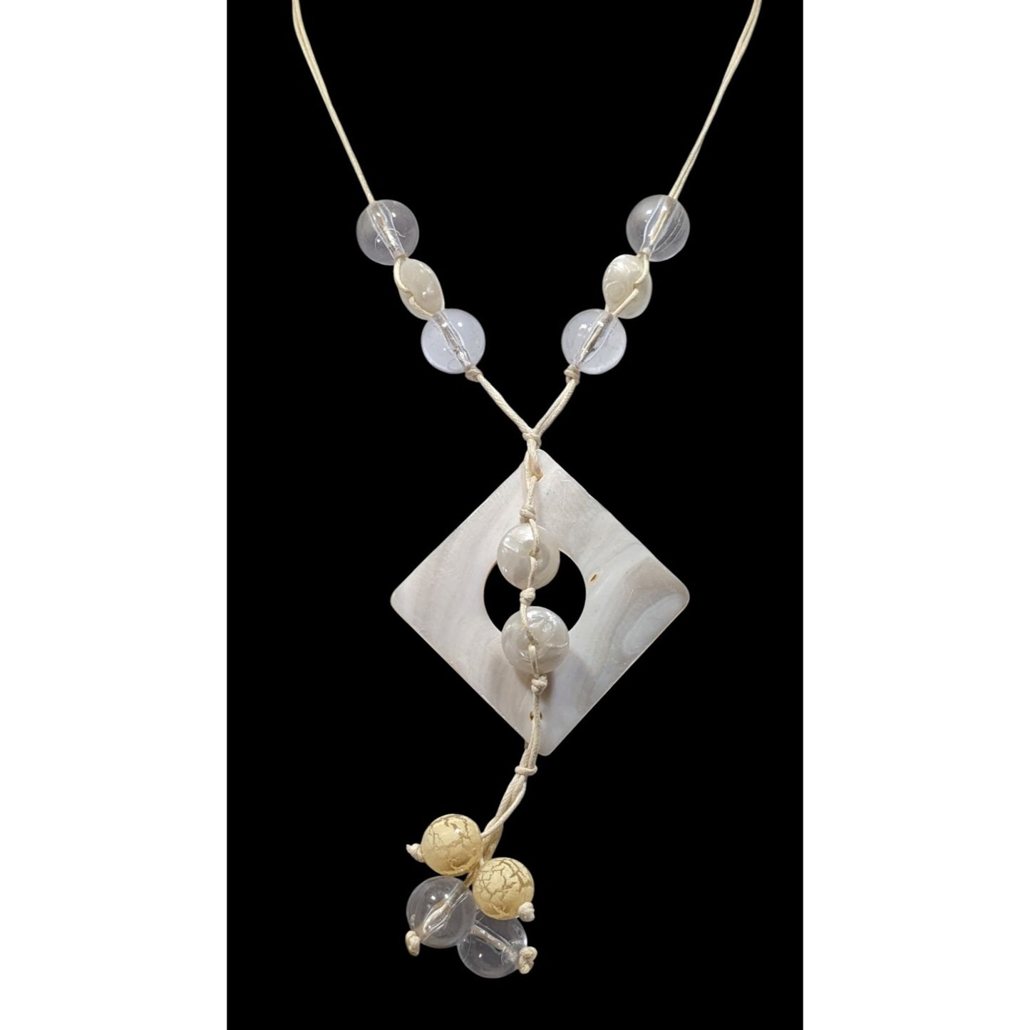 Mermaidcore Handmade Shell & Bead Pendant Necklace With Adjustable Chain