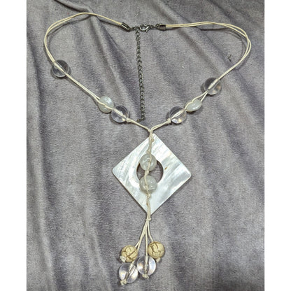 Mermaidcore Handmade Shell & Bead Pendant Necklace With Adjustable Chain