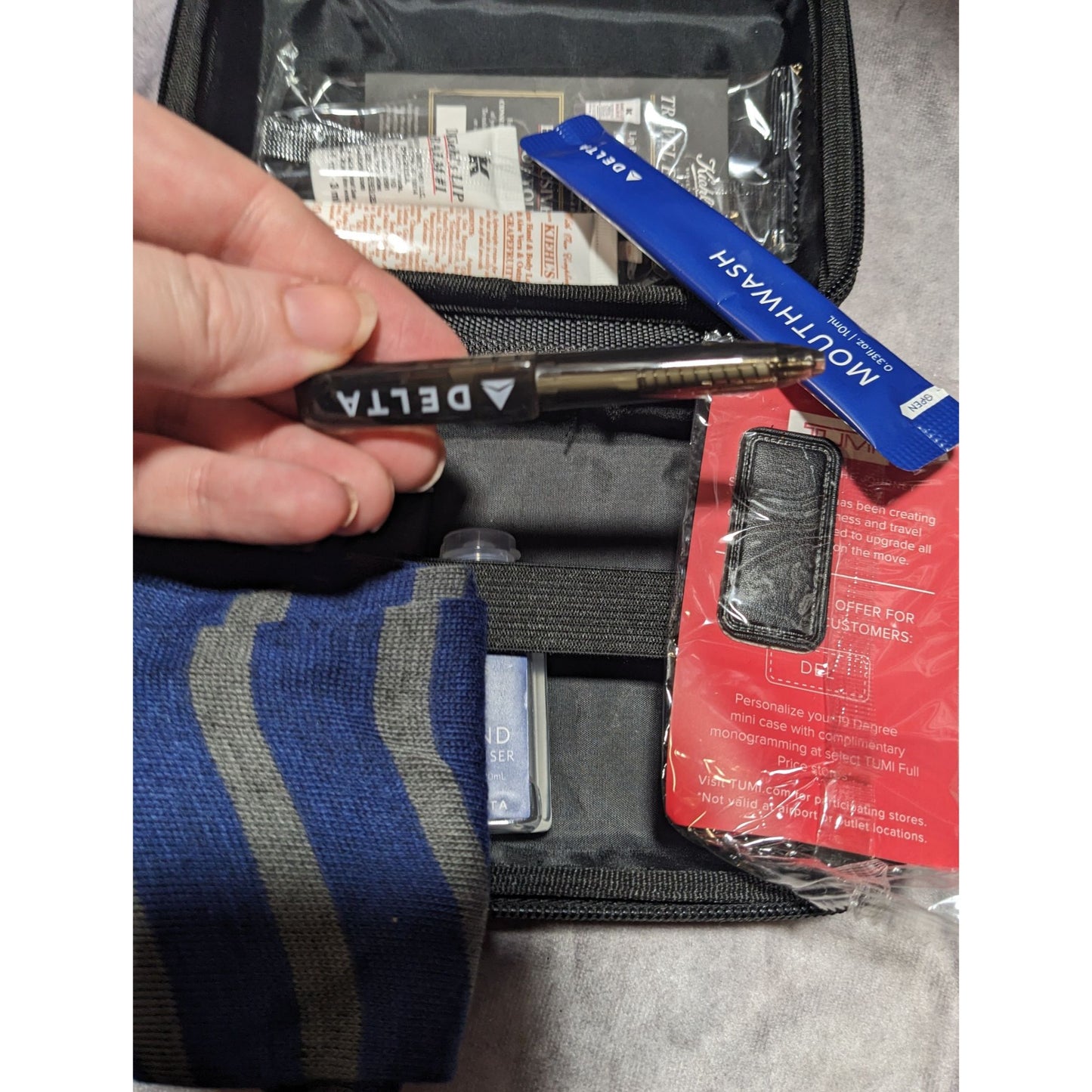 Tumi For Delta Hard Case Toiletry Case With Goodies