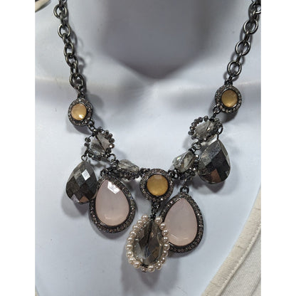 Simple Vera Vera Wang Gemmed Teardrop Fringe Necklace
