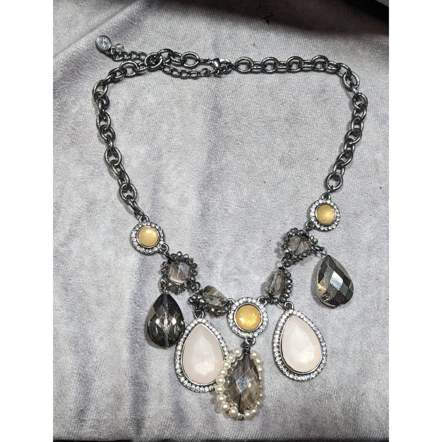 Simple Vera Vera Wang Gemmed Teardrop Fringe Necklace