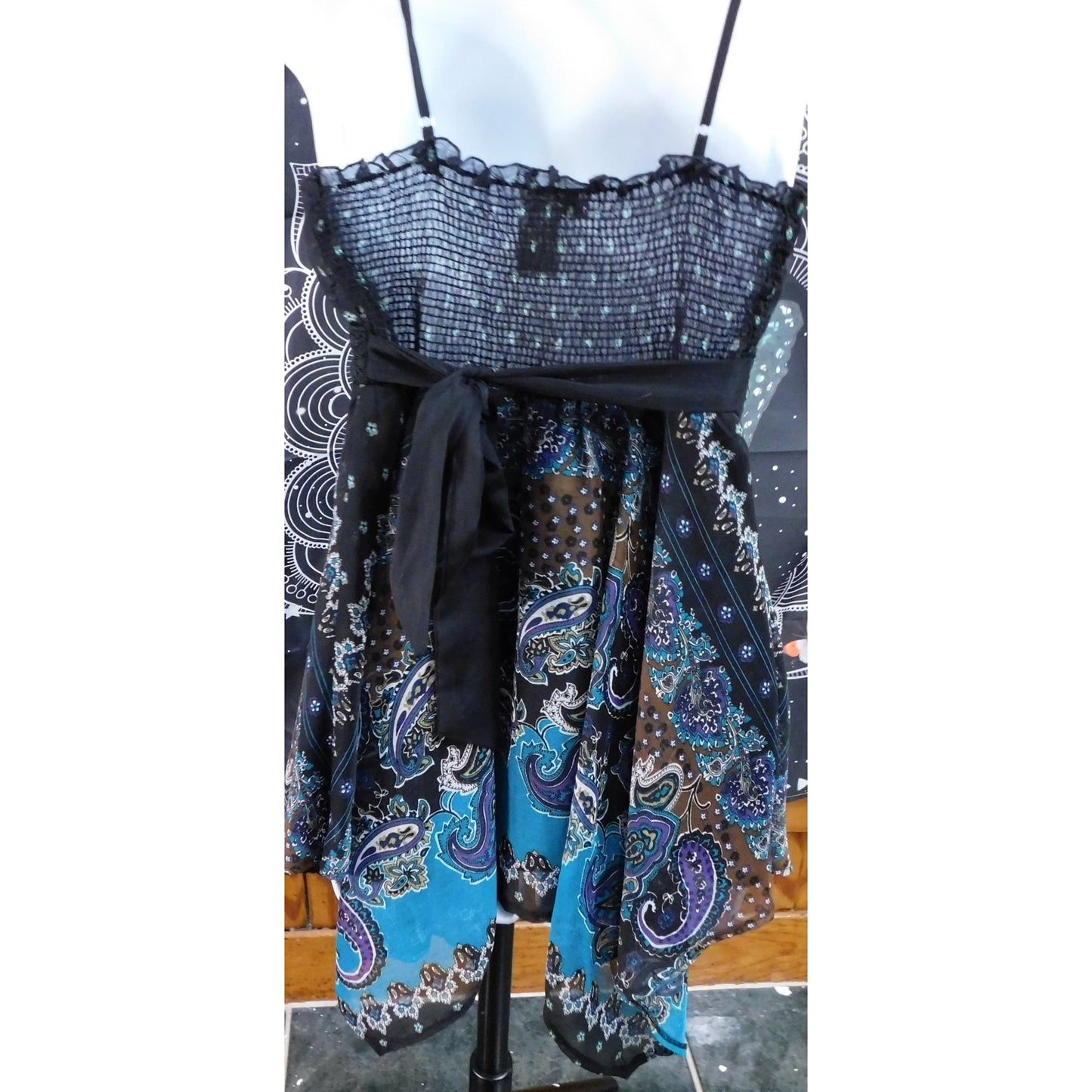 Pinky Vintage Paisley Boho Fairy Handkerchief Hem Top