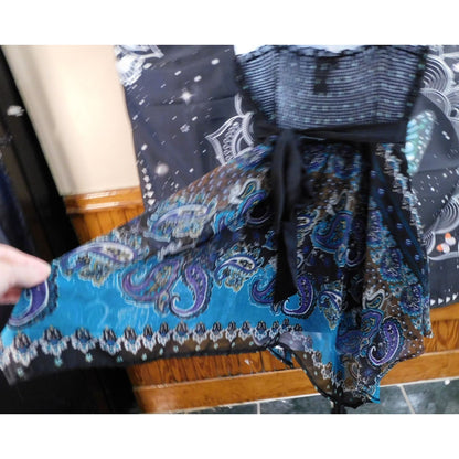 Pinky Vintage Paisley Boho Fairy Handkerchief Hem Top