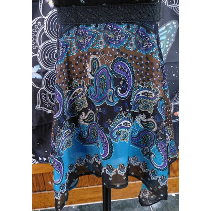 Pinky Vintage Paisley Boho Fairy Handkerchief Hem Top