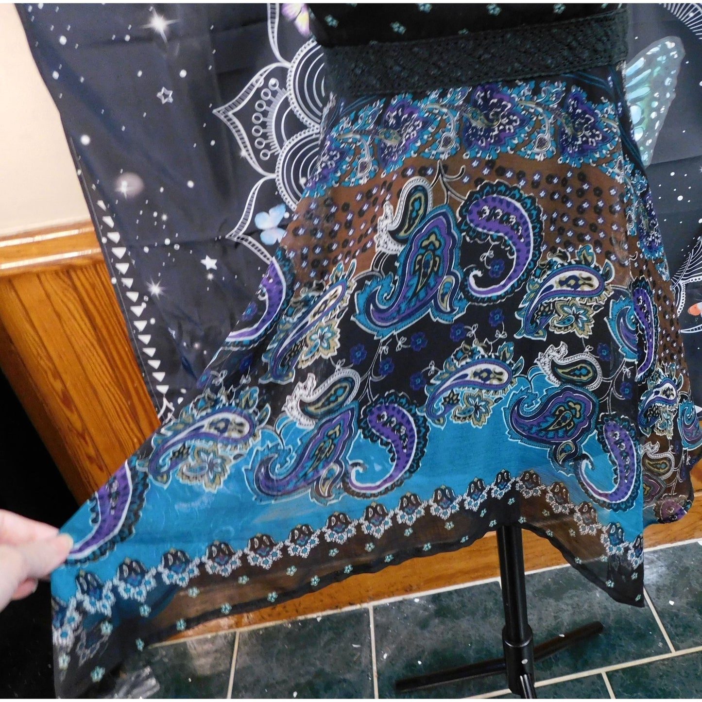 Pinky Vintage Paisley Boho Fairy Handkerchief Hem Top