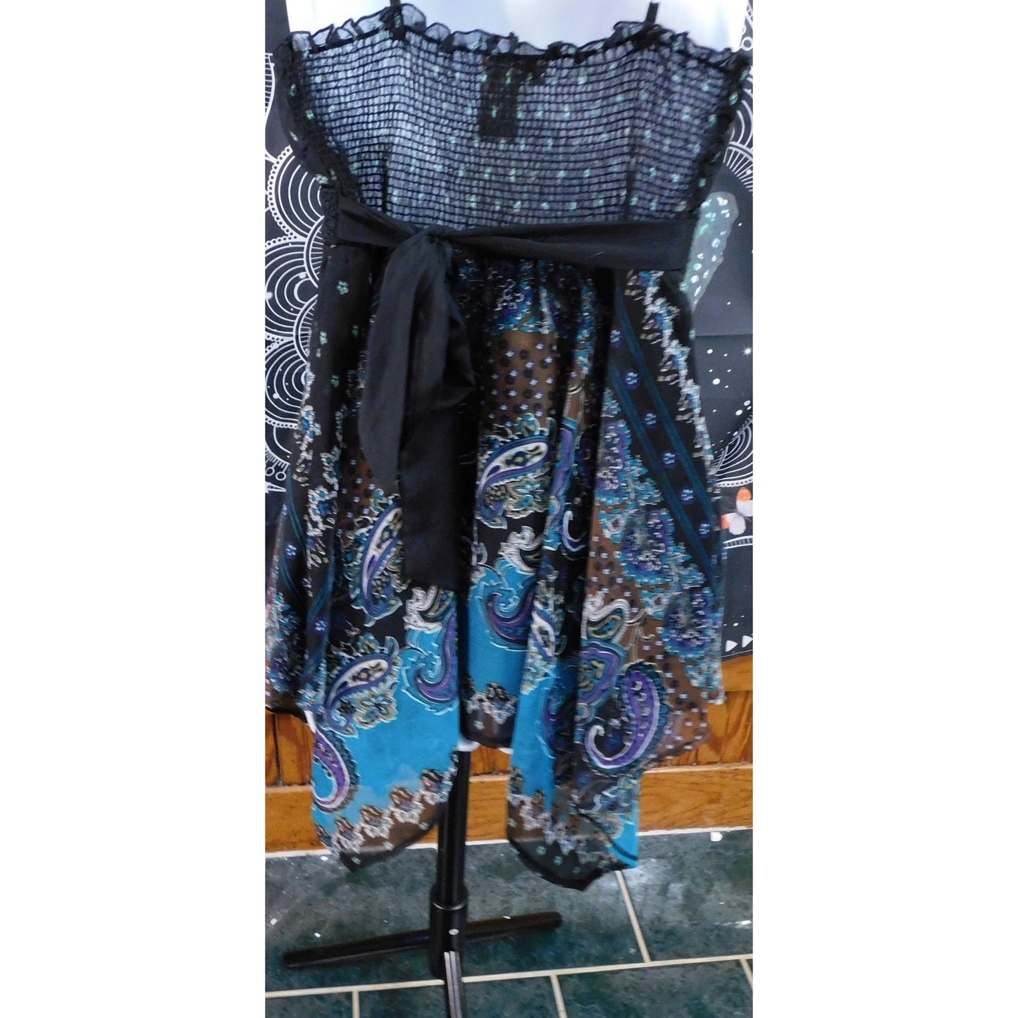 Pinky Vintage Paisley Boho Fairy Handkerchief Hem Top