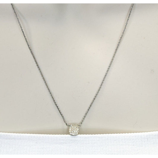 Loft Minimalist Dainty Silver Tone Necklace With Sparkling Rhinestone Pendant