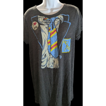 AC/DC Night Shirt Junk Food Grey Classic Rock Sleep Shirt