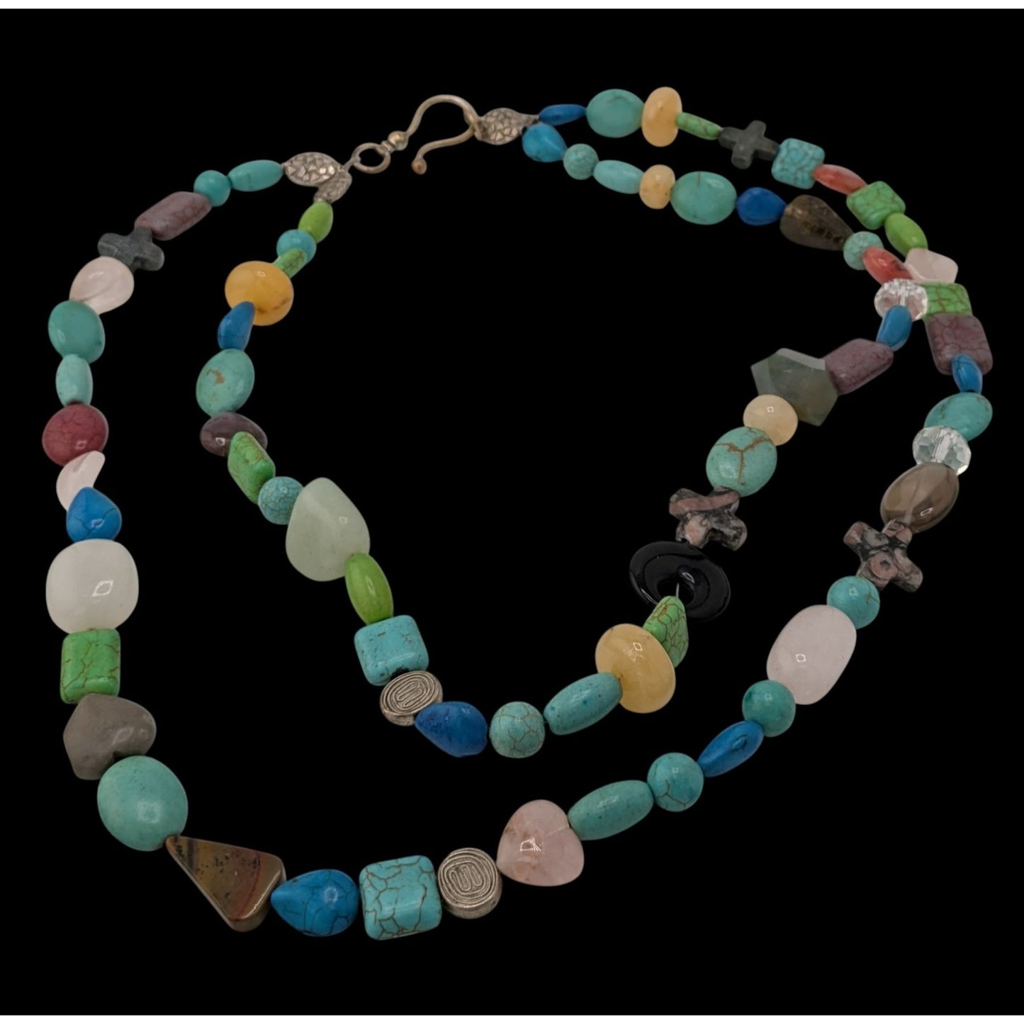 Handmade Mixed Natural Gemstone Beaded Layered Necklace