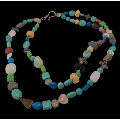 Handmade Mixed Natural Gemstone Beaded Layered Necklace
