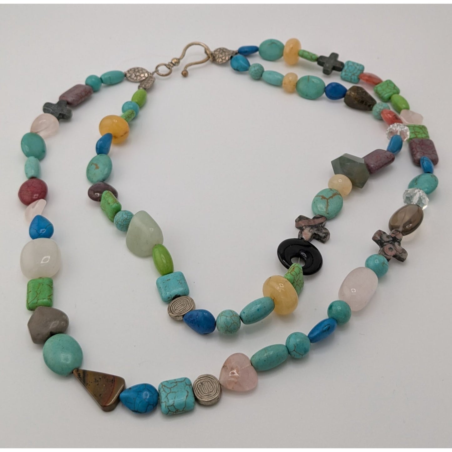 Handmade Mixed Natural Gemstone Beaded Layered Necklace