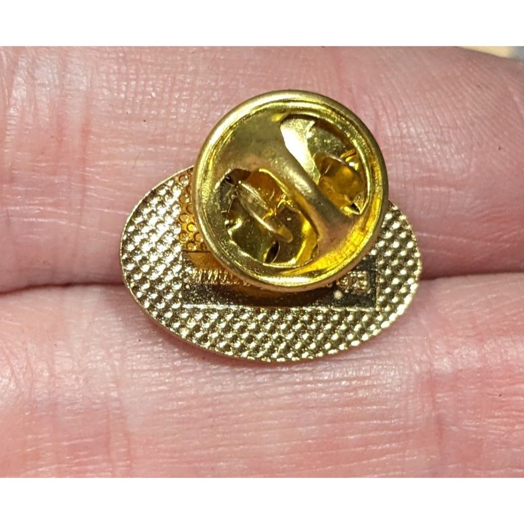 Carmel Woman's Club Gold Tone Lapel Pin Oval Shape