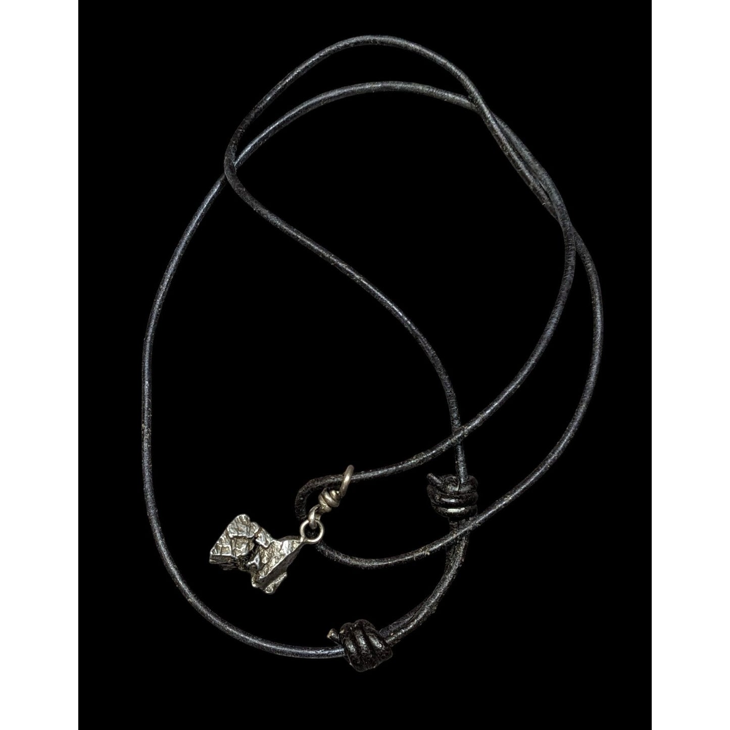Unique Abstract Meteorite Chip Pendant Necklace