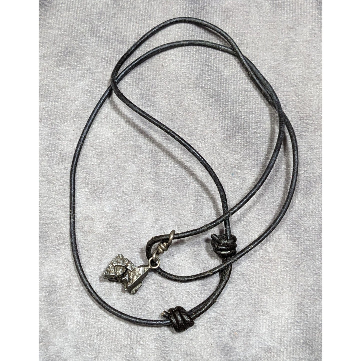 Unique Abstract Meteorite Chip Pendant Necklace