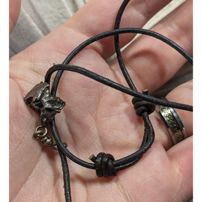 Unique Abstract Meteorite Chip Pendant Necklace