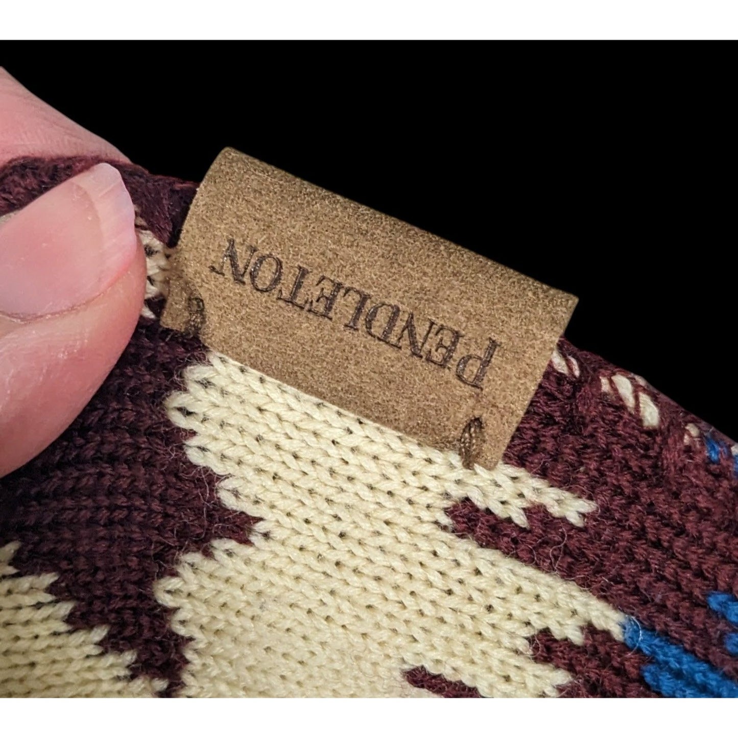 Pendleton Merino Wool Knit Southwestern Pattern Scarf