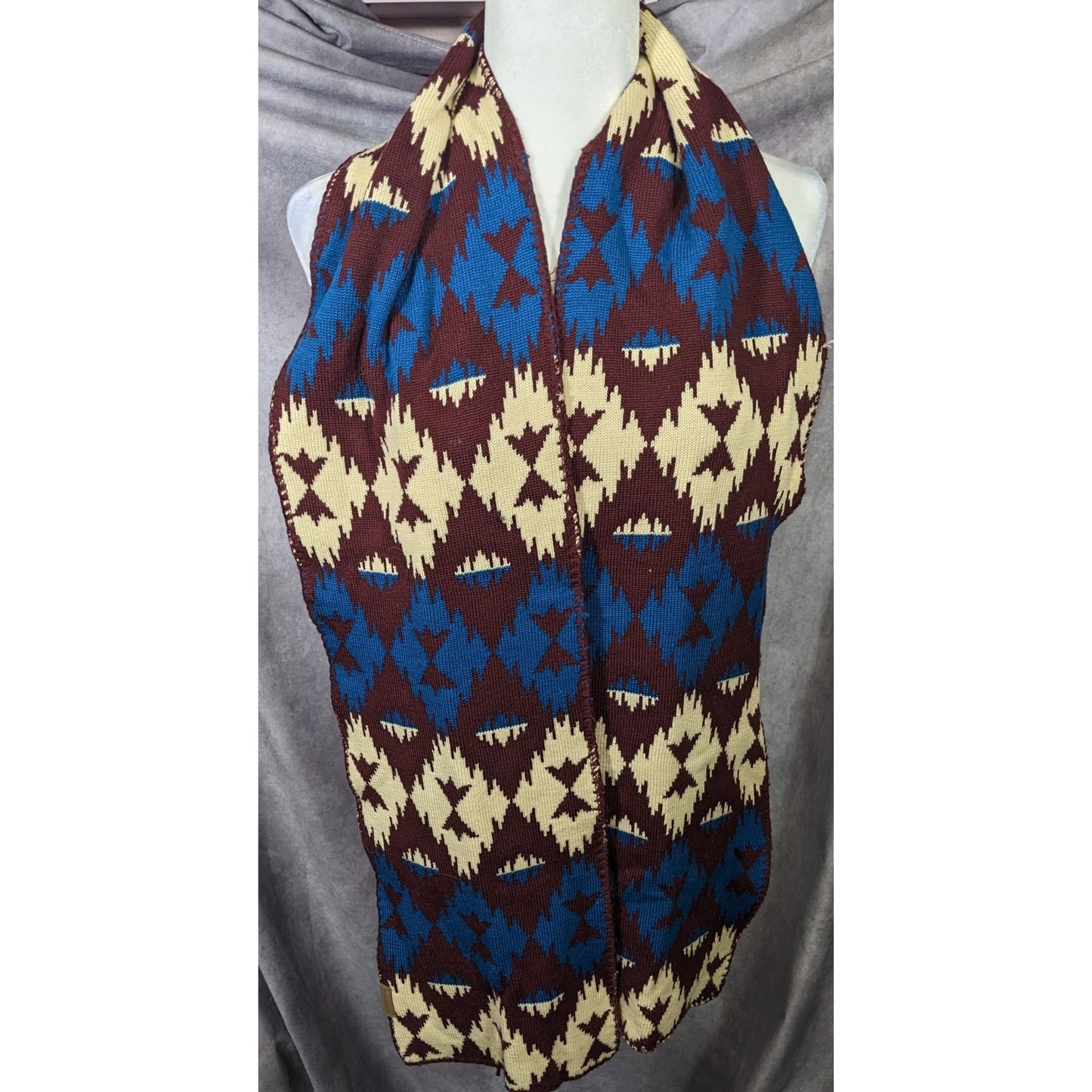 Pendleton Merino Wool Knit Southwestern Pattern Scarf