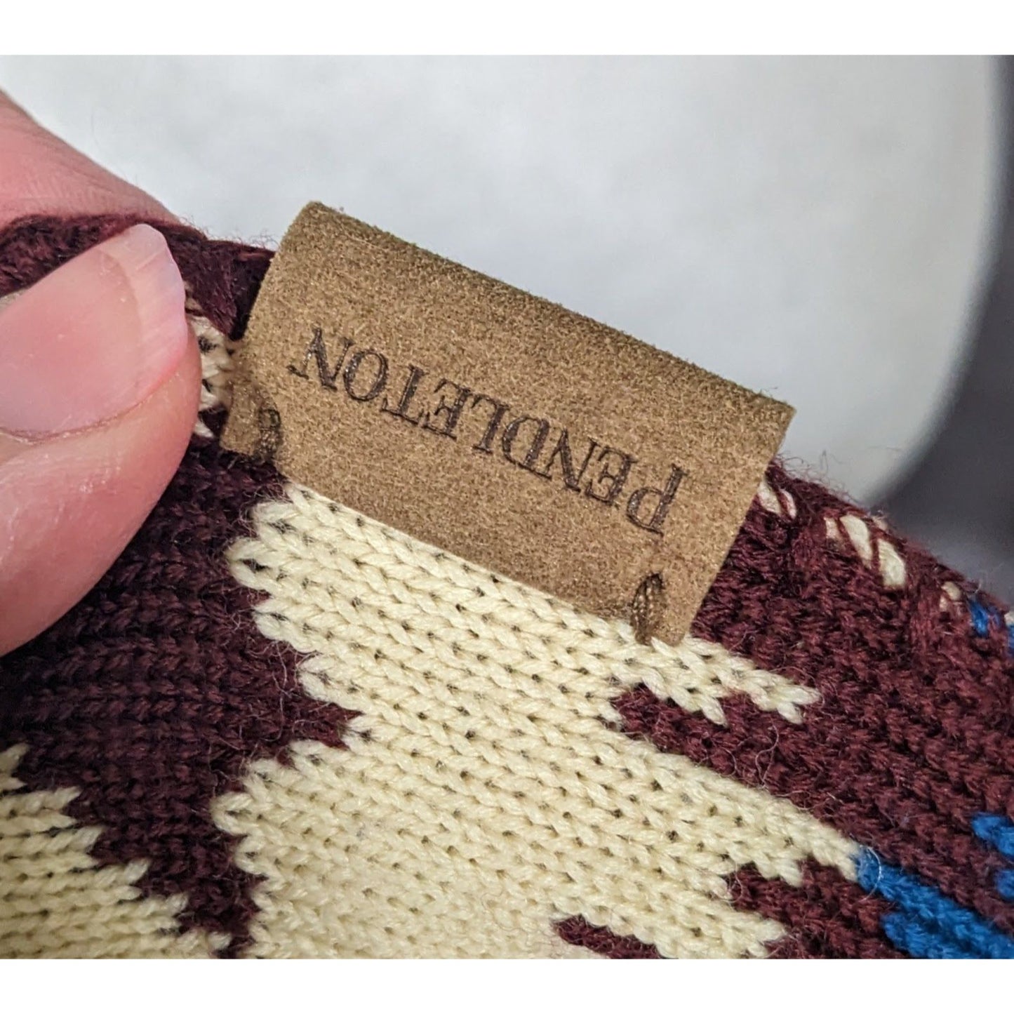 Pendleton Merino Wool Knit Southwestern Pattern Scarf